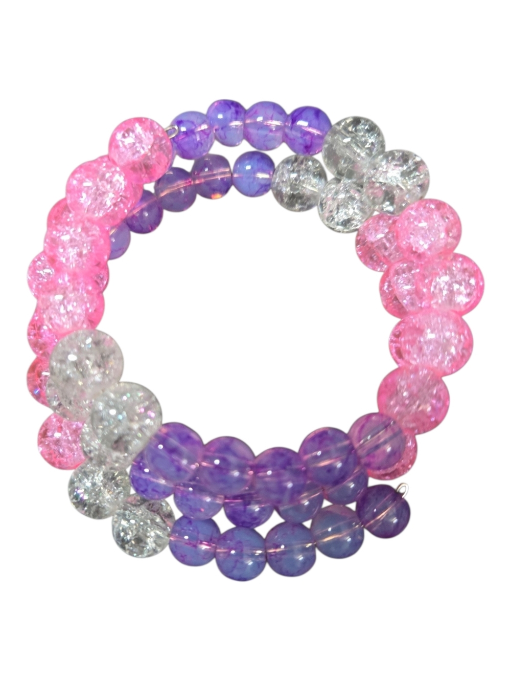 “Pink Purple Beaded Stretch Bracelets Set • Y2K Aesthetic 274 - Picture 3 of 5